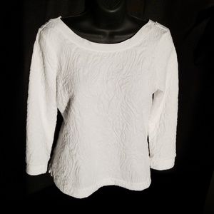 White Textured Banana Republic Top
